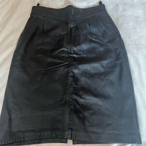 Black Leather Women's Skirt